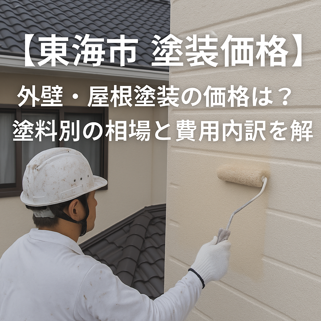 東海市で外壁と屋根塗装の価格を解説する施工中の様子